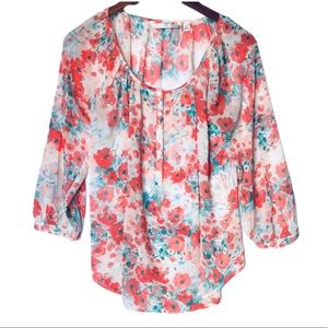 Lauren Conrad Floral Blouse Long Sleeve XS